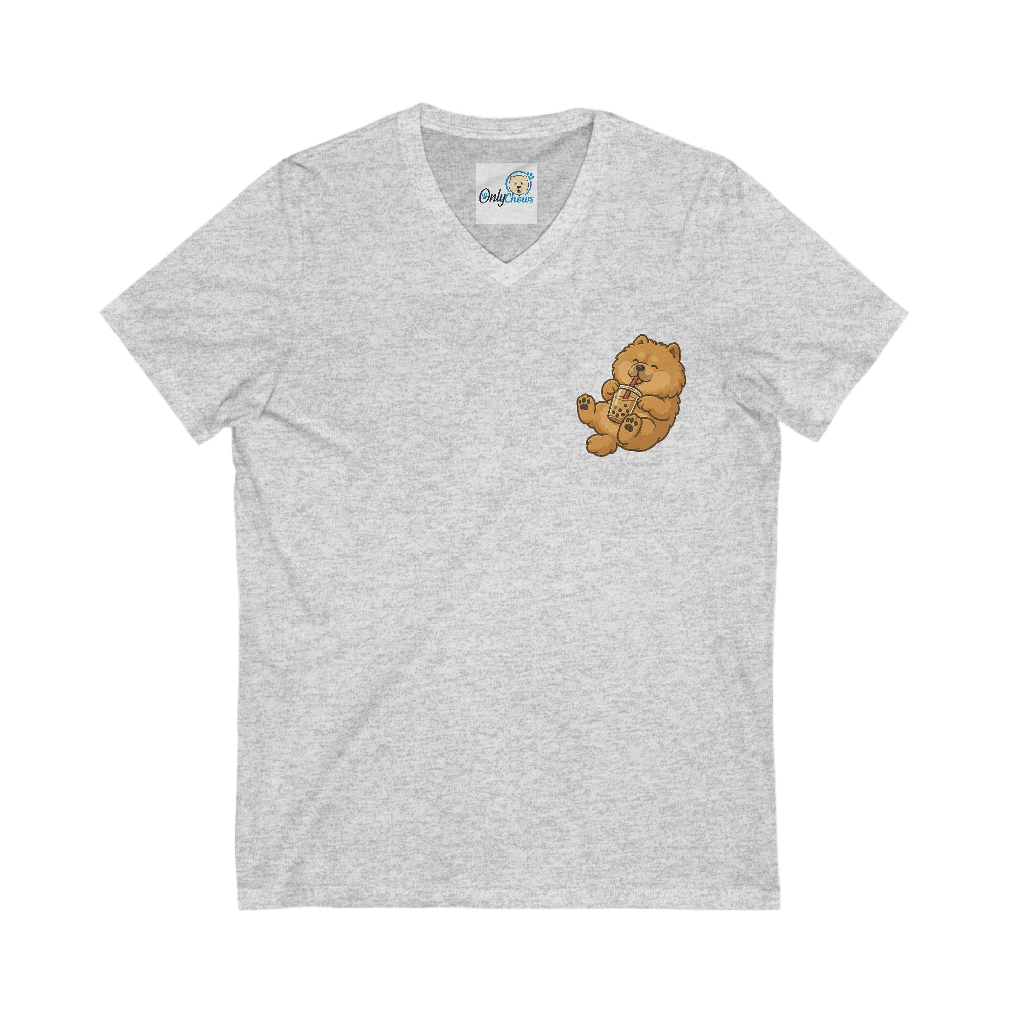 -Unisex Jersey Short Sleeve V-Neck Tee bobba red pup