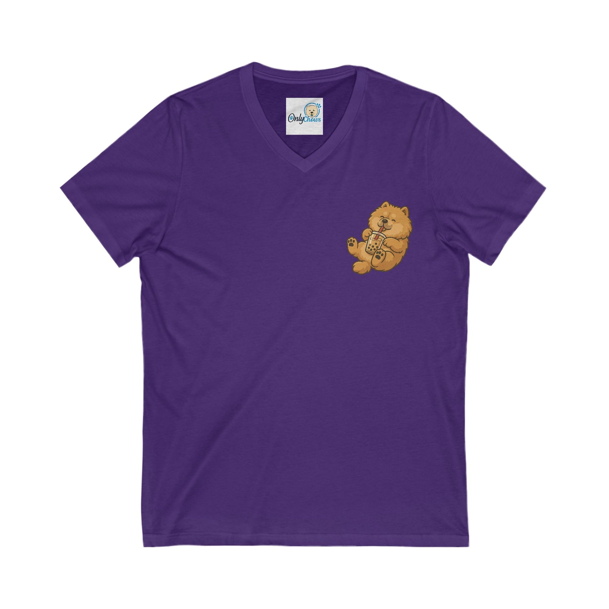 -Unisex Jersey Short Sleeve V-Neck Tee bobba red pup