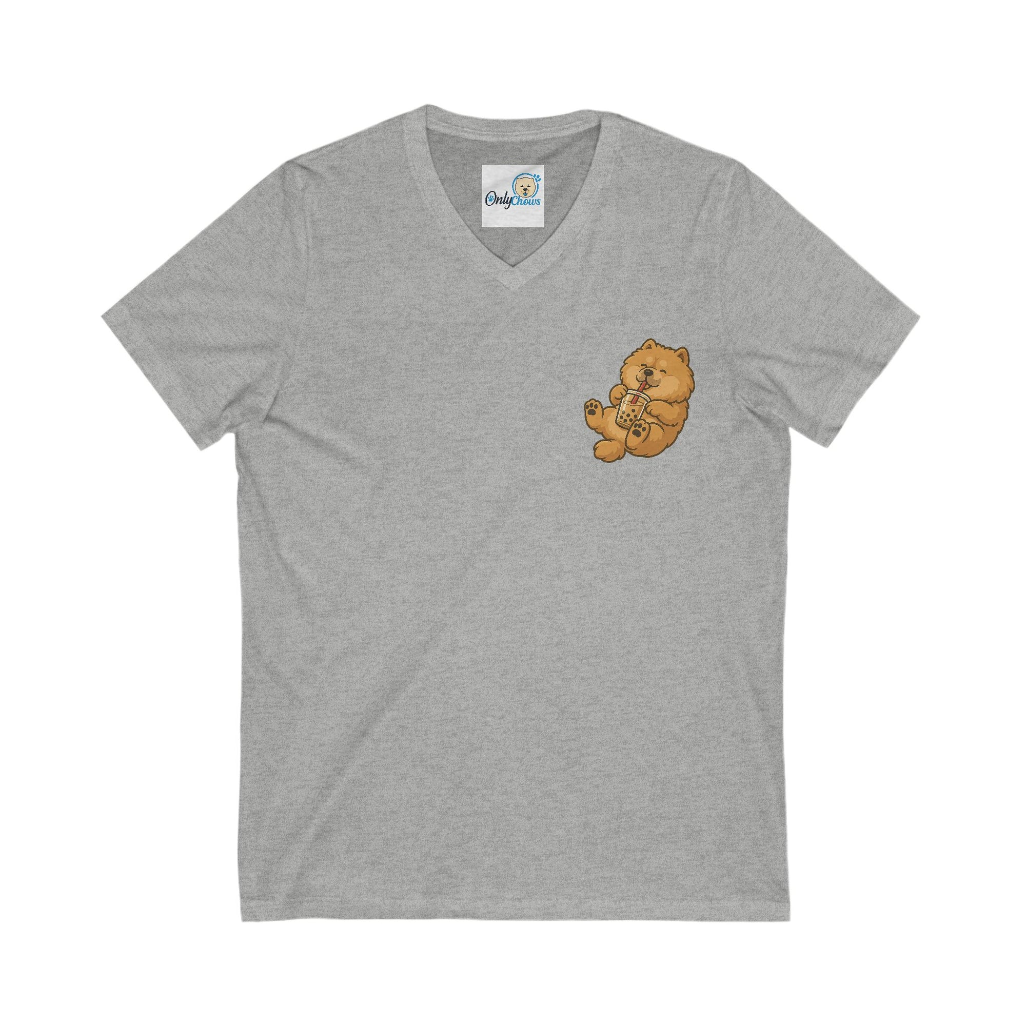 -Unisex Jersey Short Sleeve V-Neck Tee bobba red pup
